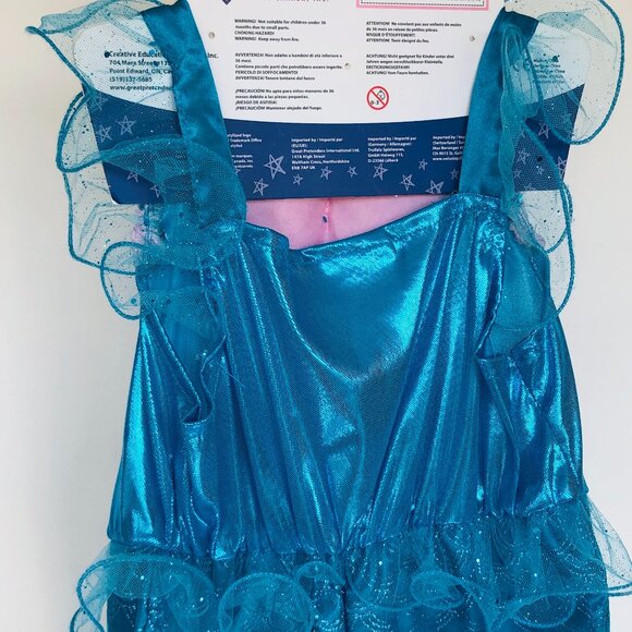 New w/Tag-Great Pretenders Blue Sparkle Mermaid Dress - Size 5-6  - Picture 6 of 14